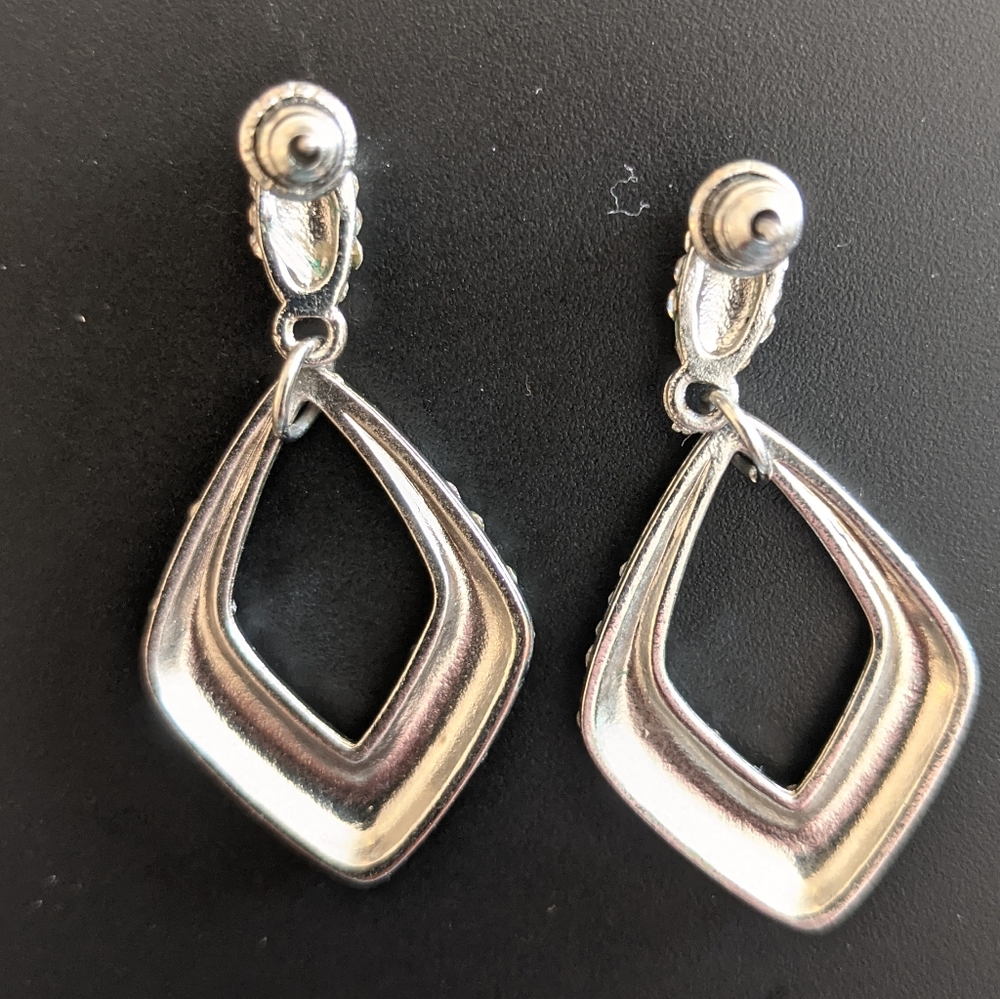 Charming Charlie Tear Drop Silver-tone Dangle Earrings - Picture 5 of 5